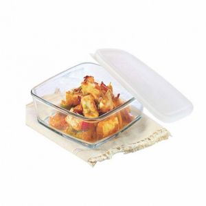 BOROSIL 0.5 LTR MICROWAVABLE SQUARE DISH PLASTIC LID 