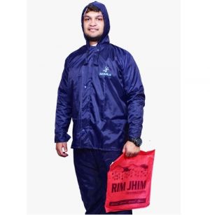 GENIUS RIM JHIM XXL SIZE REVERSIBLE SAFARI RAIN COAT-NAVY BLUE