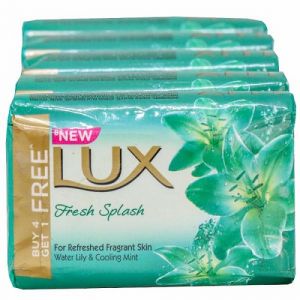 LUX FRESH SPLASH WATER LILY & COOLING MINT SOAP 5X100GM (BUY 4 GET 1 FREE)