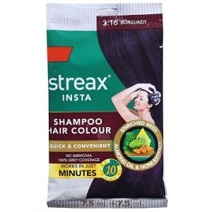 STREAX INSTA SHAMPOO HAIR COLOUR 3.16 BURGUNDY POUCH
