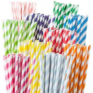 PAPER STRAW PRINTED 8MM (100PC)