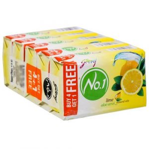 GODREJ NO.1 LIME ALOE VERA SOAP 5X100GM (BUY 4 GET 1 FREE)