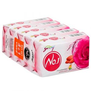 GODREJ NO.1 ROSEWATER ALMOND SOAP 5X100GM (BUY 4 GET 1 FREE)