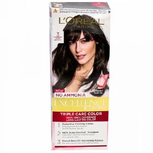 LOREAL PARIS EXCELLENCE CREME TRIPLE CARE HAIR COLOR 3 DARK BROWN (25GM+25ML)