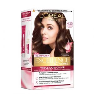 LOREAL PARIS EXCELLENCE CREME TRIPLE CARE HAIR COLOR 4.25 AISHWARYA'S BROWN (100GM+72ML)