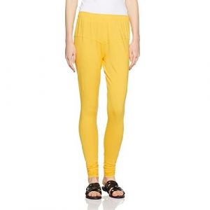 LYRA CHURIDAAR LEGGINGS-L-60 YELLOW-FREE