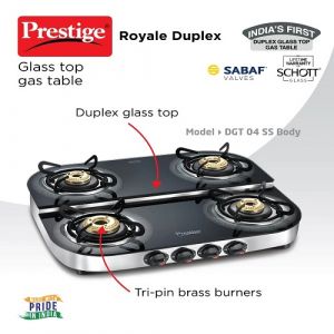 PRESTIGE ROYLEDUPLEX GLASS TOP DGT04 STAINLESS STEEL