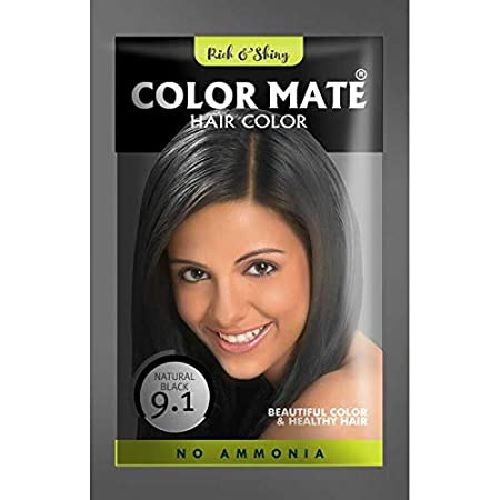 COLOR MATE 9.1 NATURAL BLACK HAIR COLOR 15GM